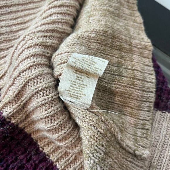 Free People Women’s Medium Deep V Colorblock Cardigan Mohair Blend Chunky Knit - Picture 12 of 12